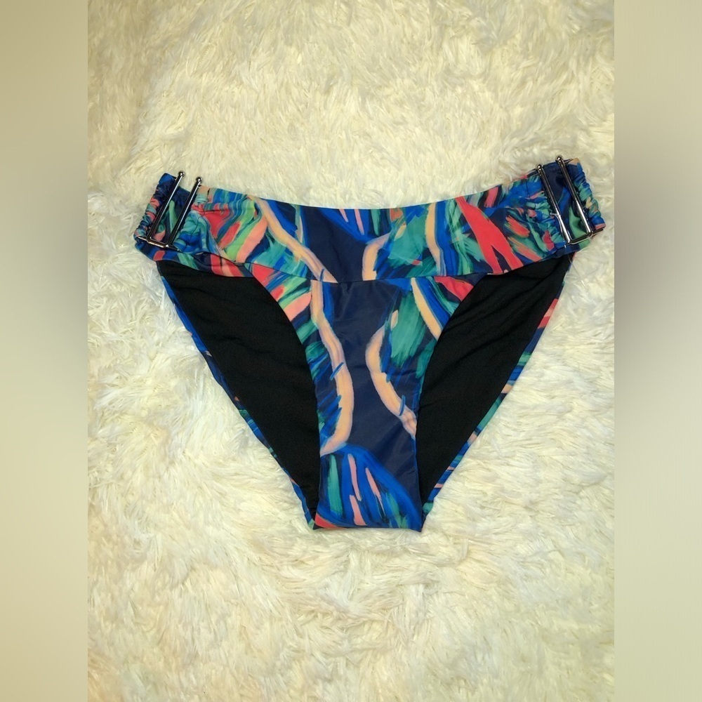 VENUS Blue Black and Green Bikini Bottom bottoms size 6 NWOT